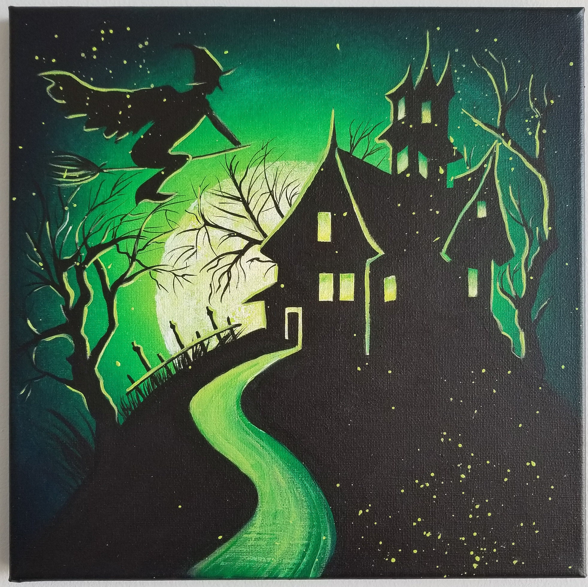 Original Halloween Bild & Kunst Hexenhaus Kunst Halloween  Etsy
