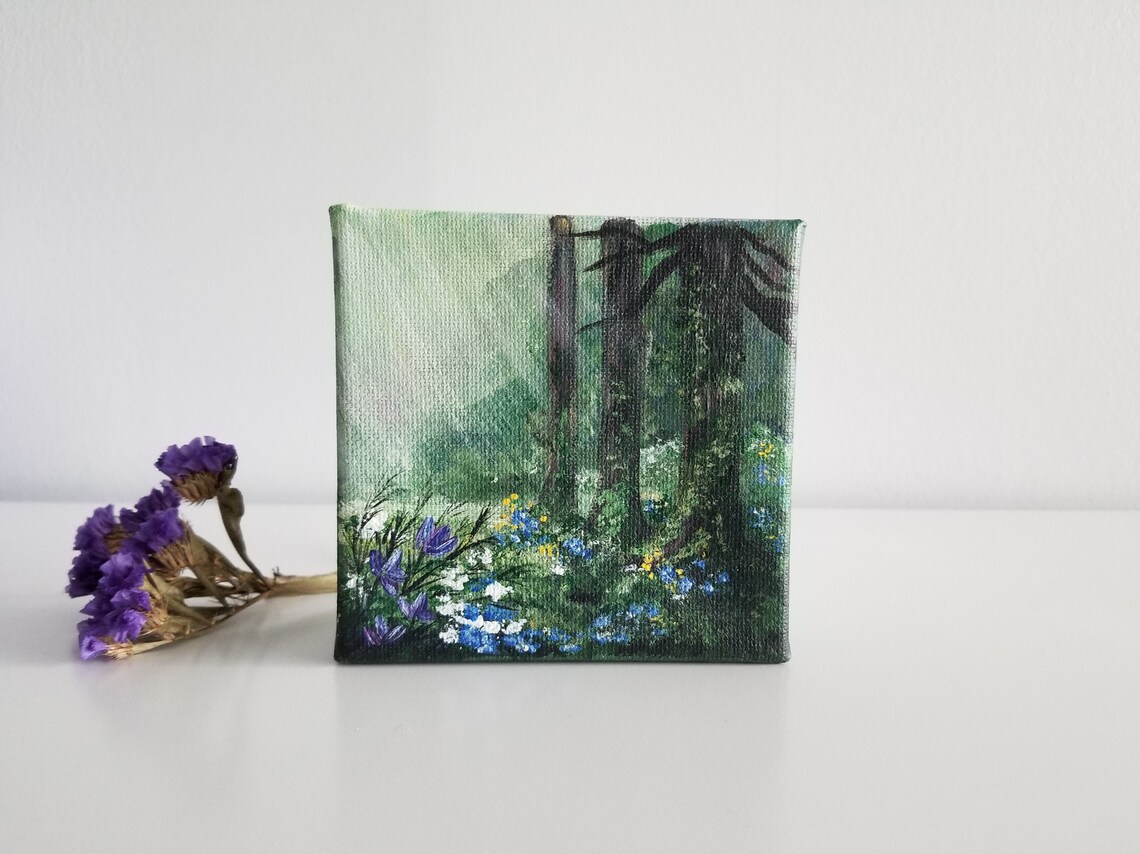 Mini Original Art Miniature Landscape Painting Art Etsy