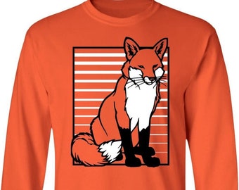 Fox Stripes LS T-Shirt, Long Sleeve Shirt for Fox Lover, Gift for Men, LS Tee for Women, Great Fox Present