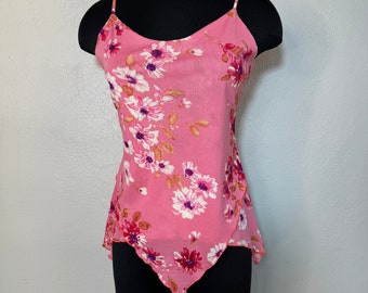 2000s Y2K Coolwear Floral Asymmetrical Top