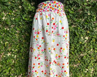 Vintage 1970s Spring Floral Lanz Original, Maxi Skirt, Flower Power