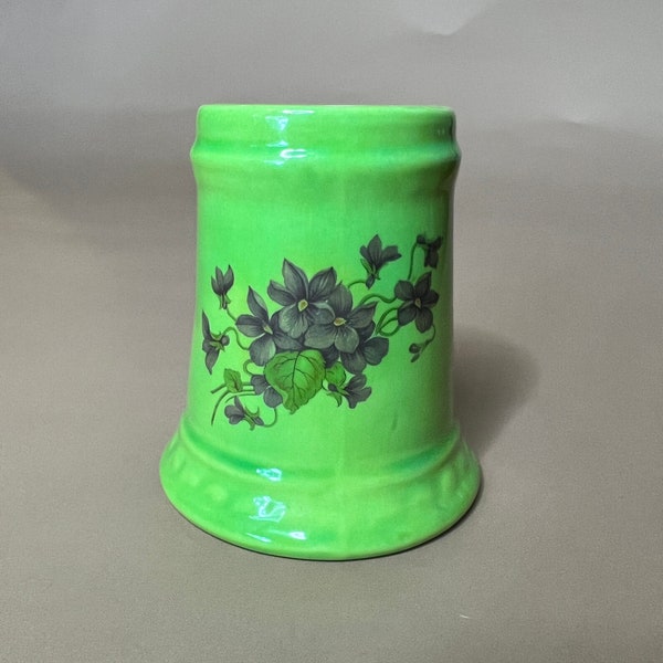 Handmade 1974 Ceramic Green Floral Mug