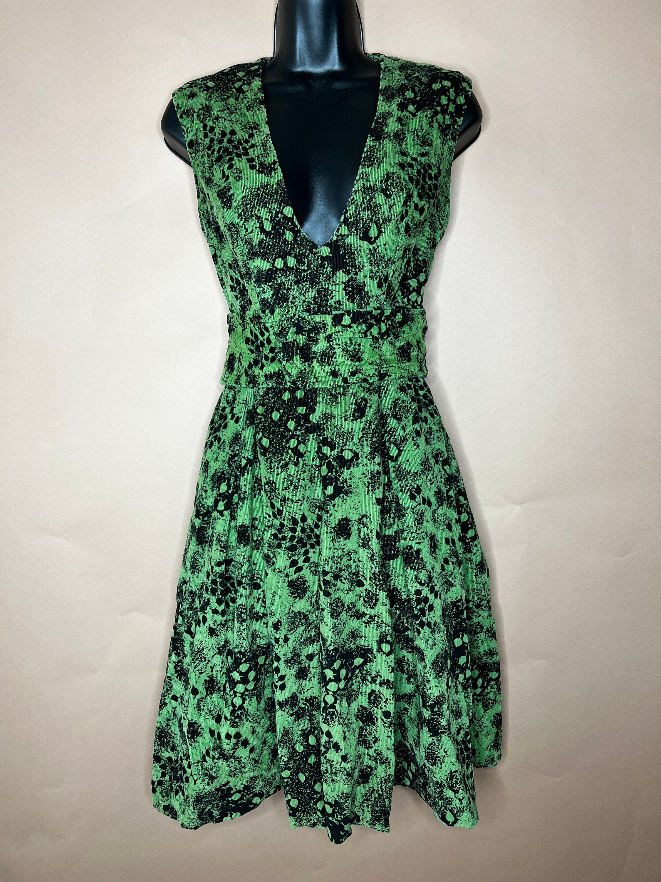 slim fit dress slacks Arizona Bottle Green Corduroy Midi Dress – Finery London main image 1