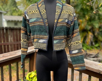 Vintage 90s New Identity Southwestern Style Cropped Jacket