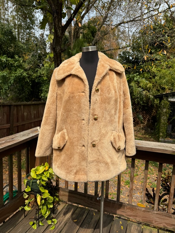 Vintage 1970s Sears Fashions Faux Fur Coat Jacket