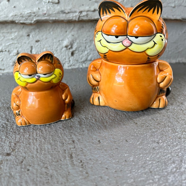 1981 Enesco Garfield Sugar Bowl Tooth Pick Holder Jim Davis