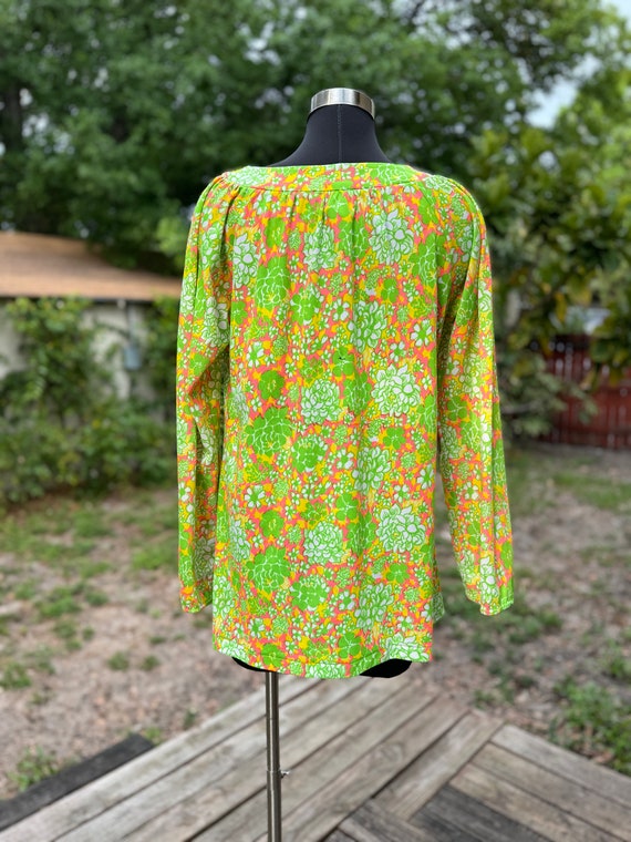 1960s Bright Neon Floral Lilly Pulitzer Tunic Top… - image 6