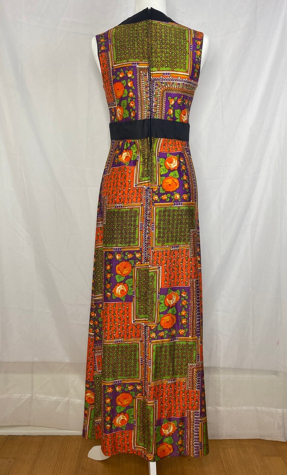 Vintage 60s/70s, patchwork floral, maxi dress. Fl… - image 2
