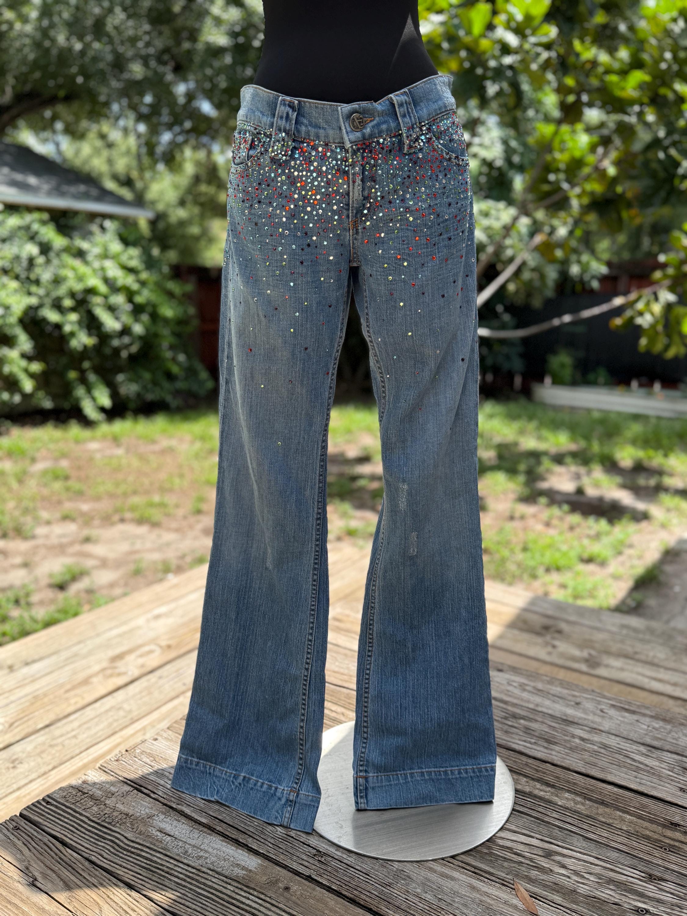 Y2k Flared Jeans - Etsy