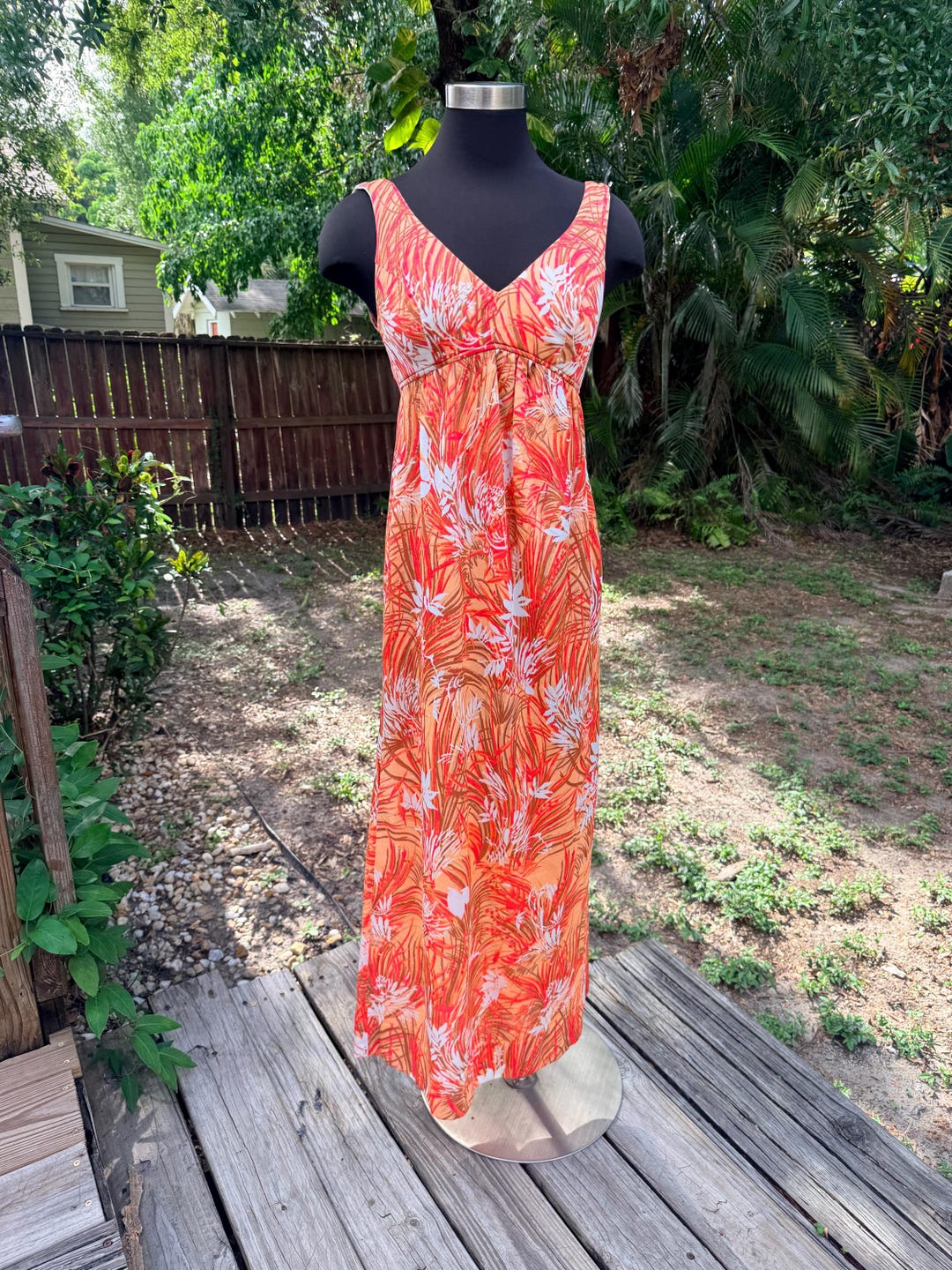 Vintage 60s 70s Hawaiian Tropical Floral Maxi Dress - Etsy