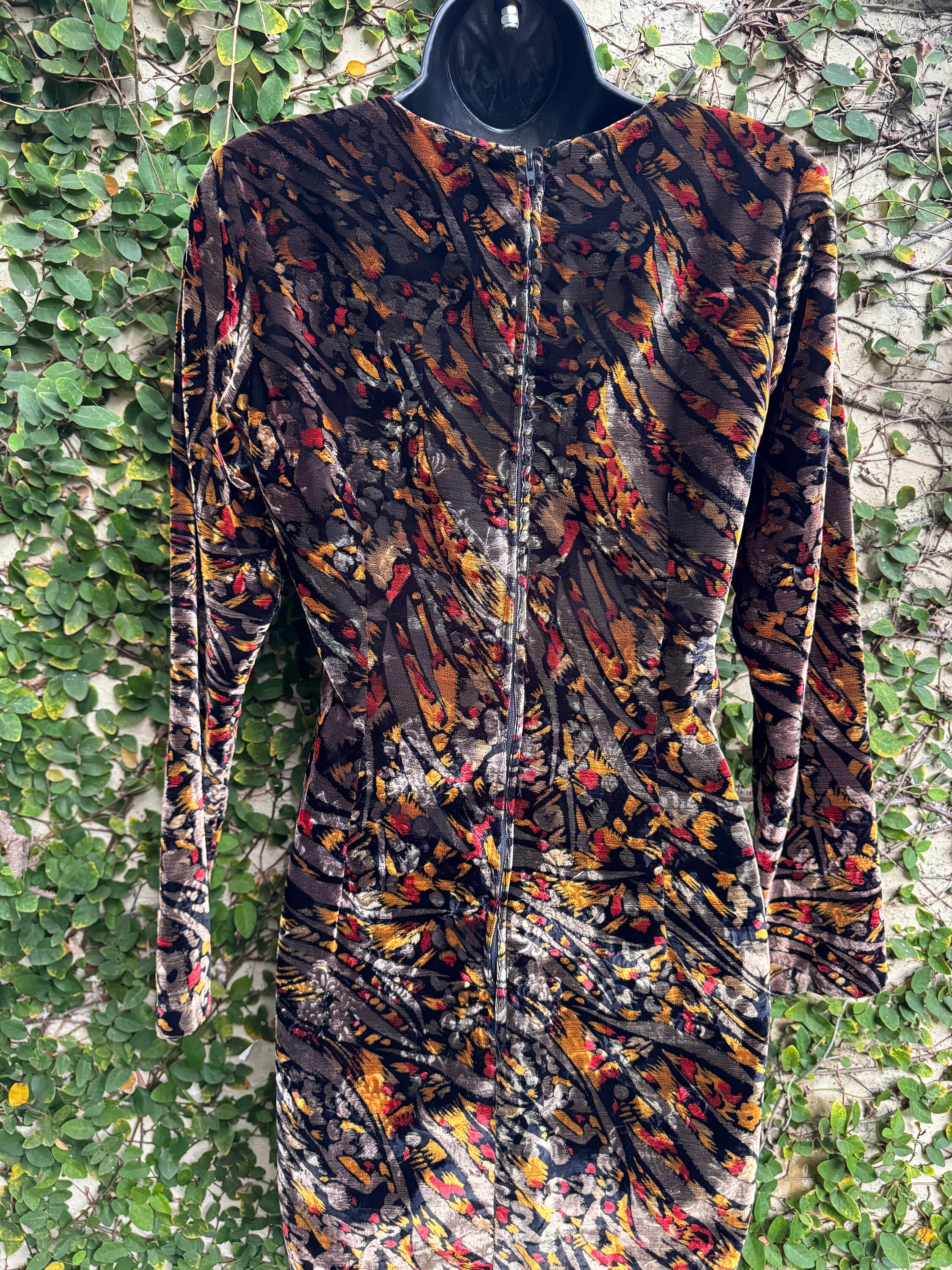 Vintage 80s/90s Contempo Casuals Velvet Abstract Mini Dress Vintage 80s/90s Contempo Casuals Velvet Abstract Mini Dress