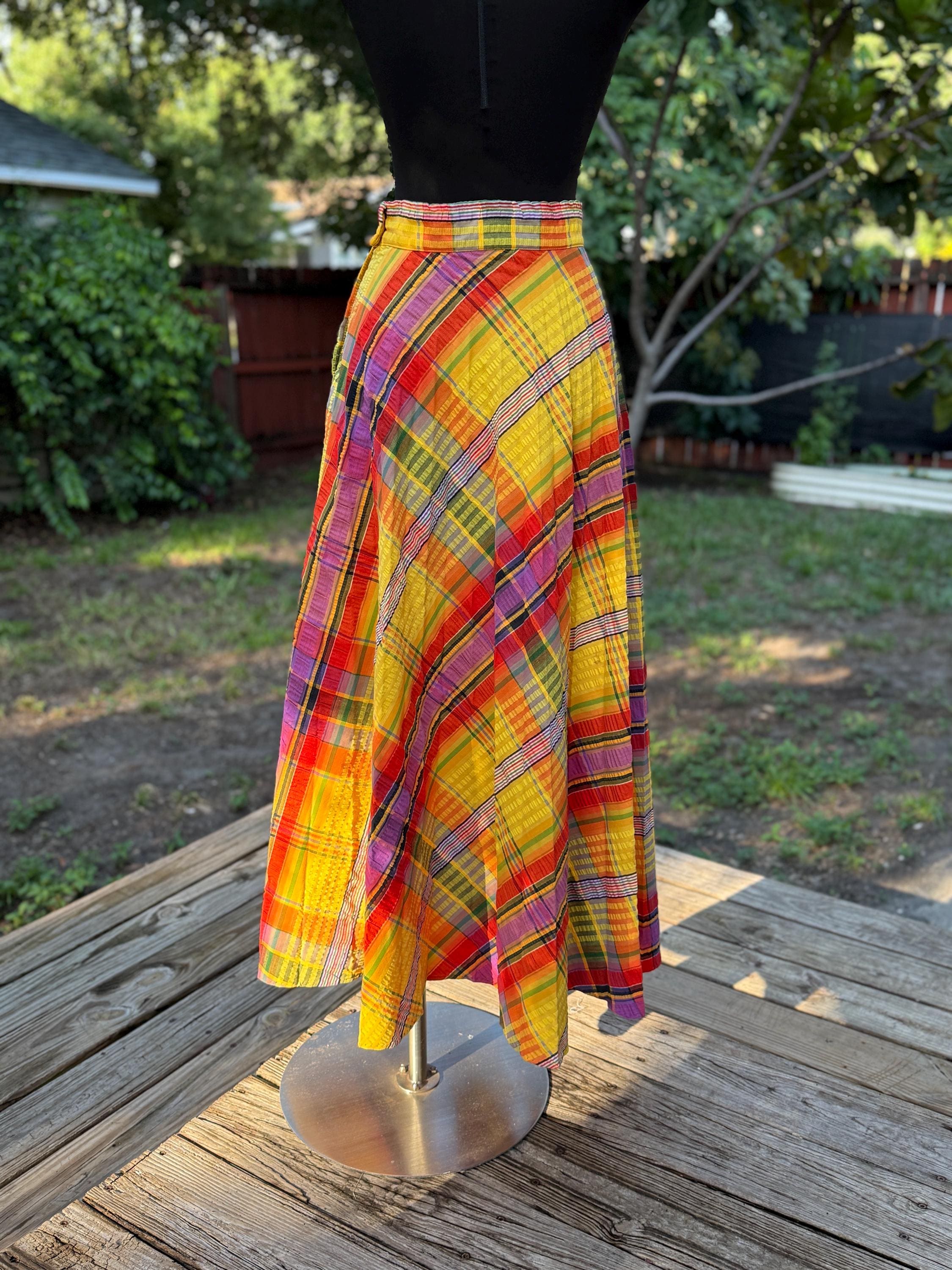 Seersucker Maxi Skirt - Etsy
