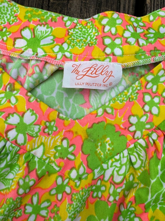 1960s Bright Neon Floral Lilly Pulitzer Tunic Top… - image 7