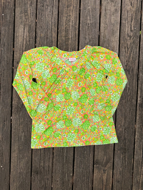 1960s Bright Neon Floral Lilly Pulitzer Tunic Top… - image 3