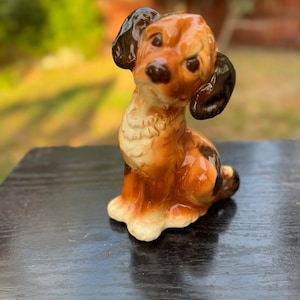 Vintage Porcelain Ceramic Dog Statue