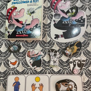 There Was an Old Lady Who Swallowed a Fly Board Book w Props|Felt Board| Autism| Speech Therapy | Literacy| Language Development
