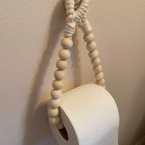 Beaded Toilet Paper/Paper Towel Roll Holder & Diffuser | Tissue | Toilet Paper Hanger/ Bathroom Wall Decor/ Rustic Camper Decor/ Boho Decor