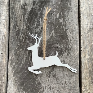 Custom Metal Reindeer Christmas Ornament: Powder Coated Décor