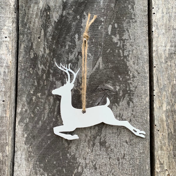 Christmas Ornament, Reindeer Ornament, Metal Christmas Décor, Custom Christmas Ornament, Metal Christmas Ornament