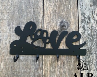 Love Paw Print Leash Holder: Aluminum Dog Leash Hook with 4 Hooks