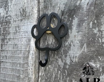 Paw Print Aluminum Leash Hook - Dog Leash Holder for Wall
