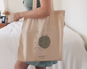 Sage Green Organic Cotton Tote Bag