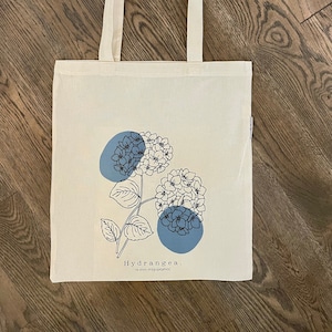 Hydrangea Blue Organic Cotton Tote Bag