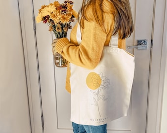 Sunflower Yellow Organic Cotton Tote Bag