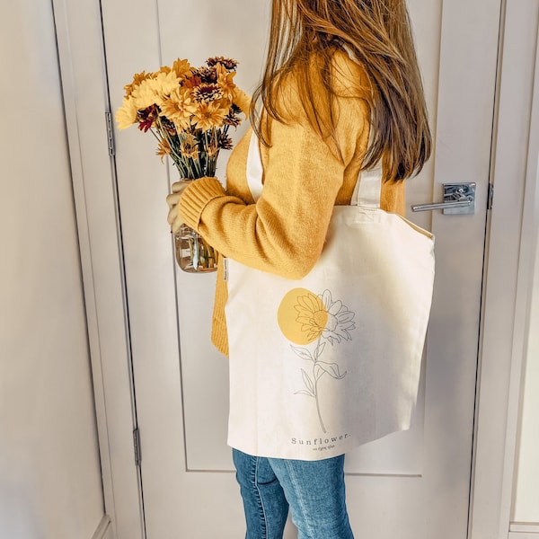 Sunflower Yellow Organic Cotton Tote Bag