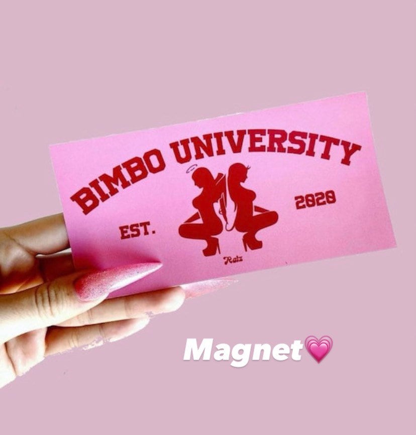 Bimbo university bumper magnet