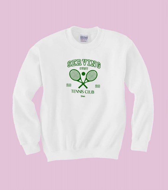 Serving Tennis Club Crewneck - Unisex Silk Screened Sweatshirt