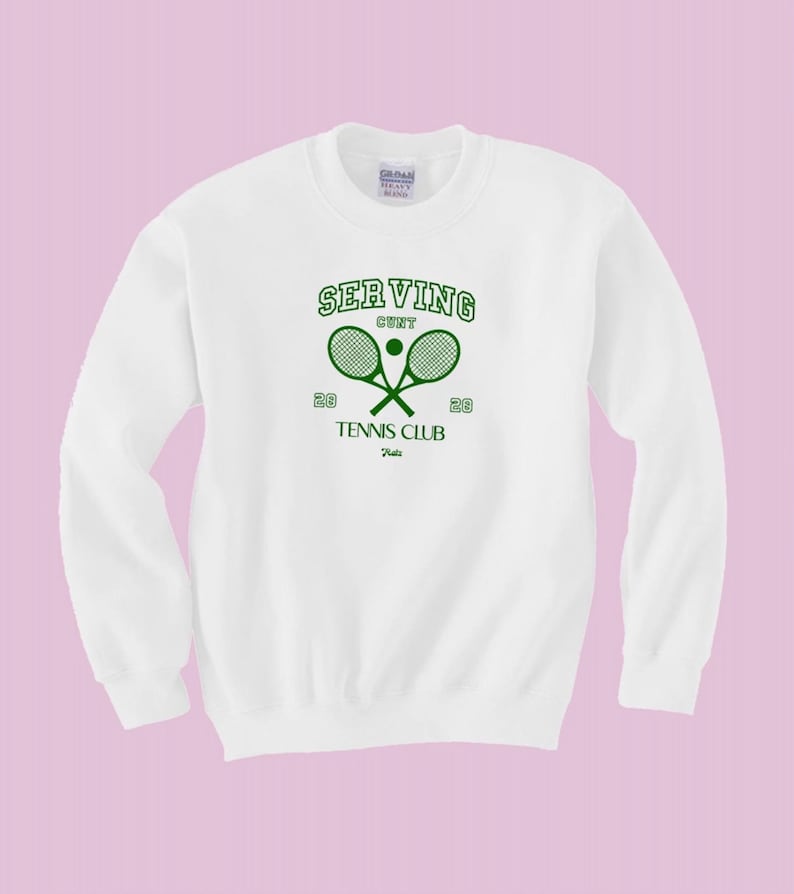Serving Tennis Club Crewneck - Unisex Silk Screened Sweatshirt image 1
