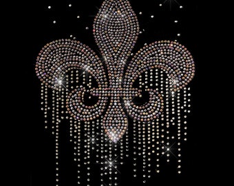 Fleur De Lis Bronze Beaded Applique Motif 3.5/" JB95