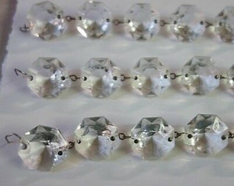 Chandelier prism 77mm Czech full cut teardrop octagon crystal glass beaded