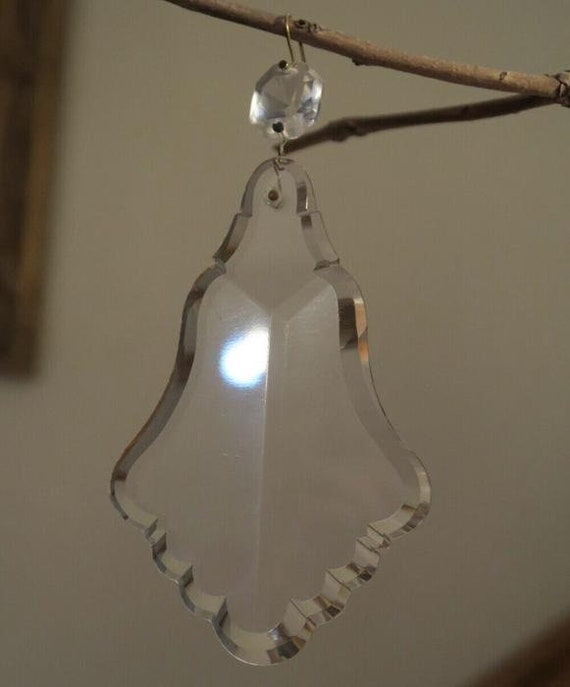 1 Huge Vintage Czech French Crystal Glass Prism L… - image 1