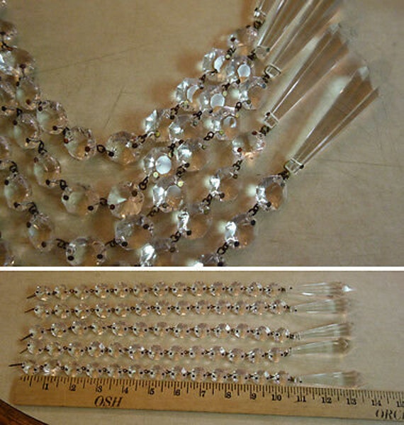 1 Strand Vintage Crystal Glass Prism Garland Swag… - image 2