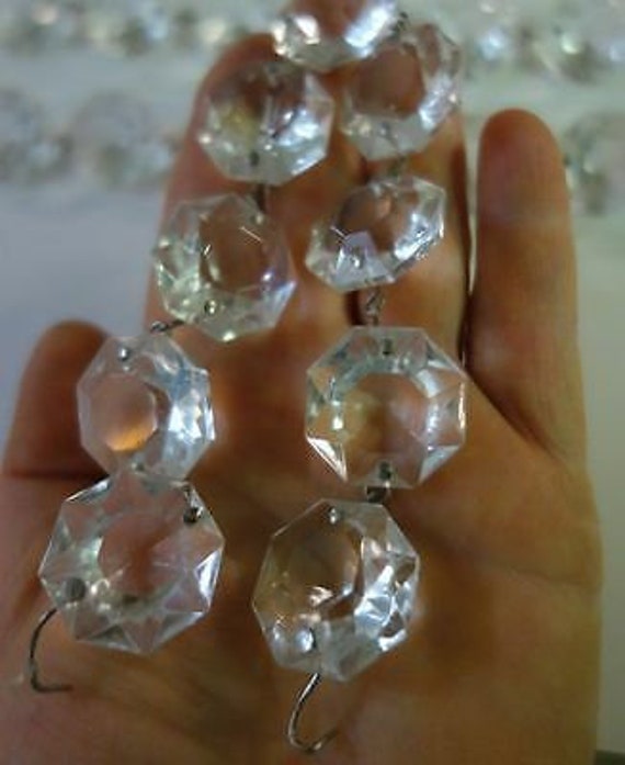 15.5" Large Octagon Vintage Crystal Glass Prism G… - image 3