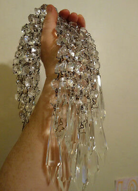 1 Strand Vintage Crystal Glass Prism Garland Swag… - image 10