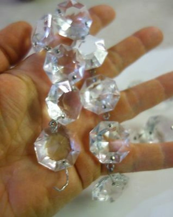 15.5" Large Octagon Vintage Crystal Glass Prism G… - image 9