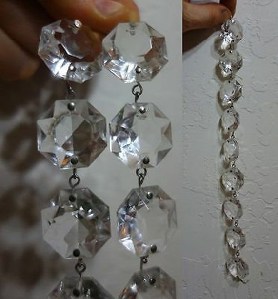 15.5" Large Octagon Vintage Crystal Glass Prism G… - image 7