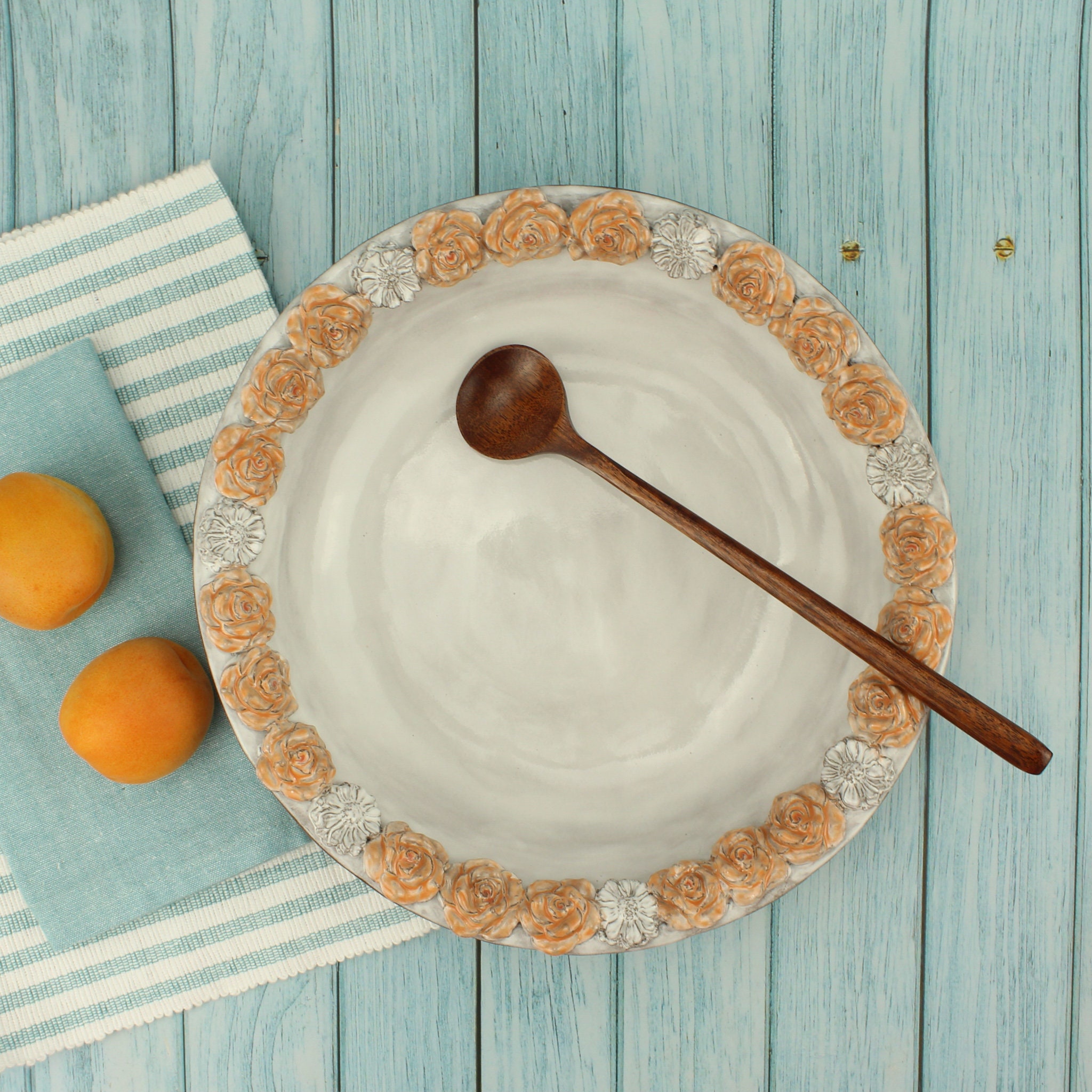 White Fruit Bowl. Large White Ceramic Bowl. White Bowl Wedding Etsy