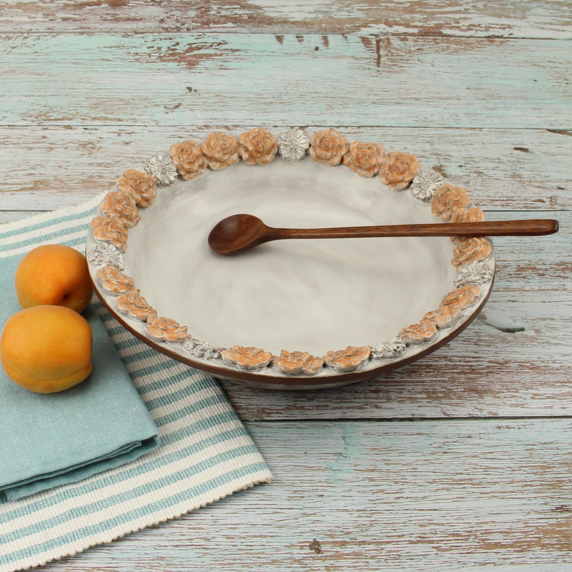 White Fruit Bowl. Large White Ceramic Bowl. White Bowl Wedding Etsy