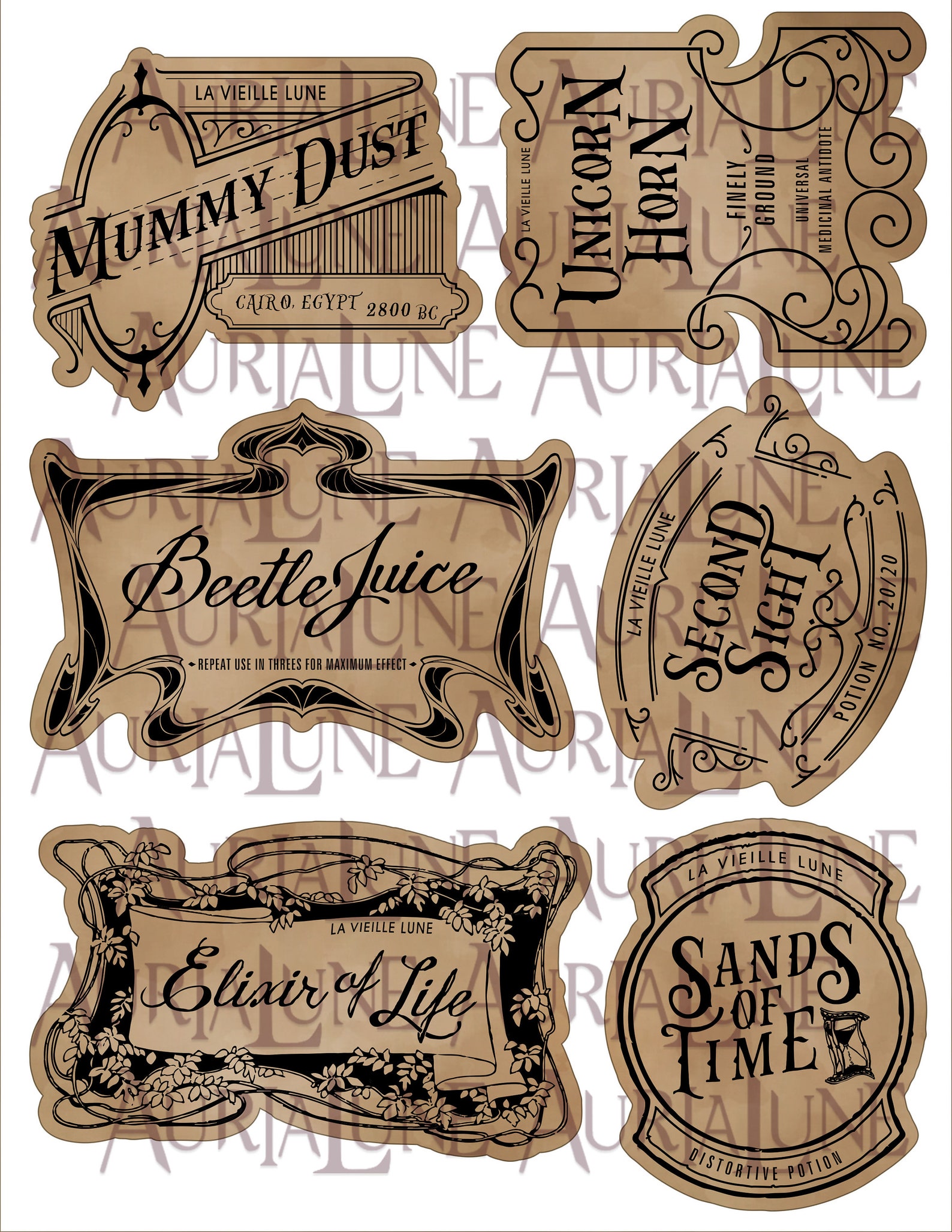Vintage Potion Bottle Labels for Halloween Decor Witchy Decor Etsy