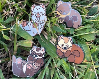 Pine Marten + Ferret Enamel Pins