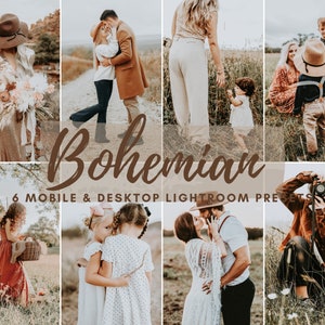 6  Mobile LIGHTROOM Presets, Bohemian Preset, Desktop Presets, Vsco Filters, Moody Presets, Mobile Presets, Instagram Filter, Boho Preset