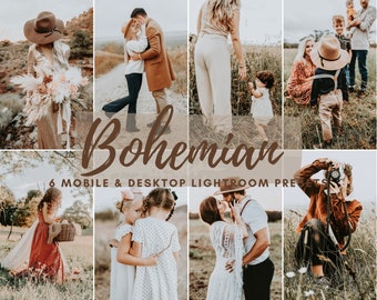 6  Mobile LIGHTROOM Presets, Bohemian Preset, Desktop Presets, Vsco Filters, Moody Presets, Mobile Presets, Instagram Filter, Boho Preset