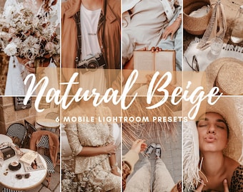 6 Mobile LIGHTROOM Presets, Vsco Filters, Fashion Presets, Mobile Presets, Instagram Filters Presets, Dng Brown Preset, Natural Beige Preset