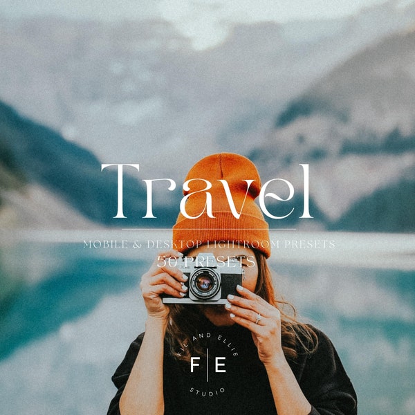 50+ Aesthetic Travel Lightroom Preset Bundle, Mobile & Desktop Summer Travel Preset, Clean Photo Editing Filter for Instagram Travel Blogger