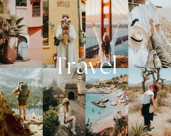50+ Aesthetic Travel Lightroom Preset Bundle, Mobile & Desktop Summer Travel Preset, Clean Photo Editing Filter for Instagram Travel Blogger