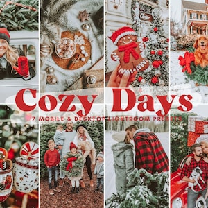 7 Mobile LIGHTROOM Presets, Winter Presets, Christmas Presets, Desktop Presets, Instagram Filters, Holiday Filter, Festive Warm Preset